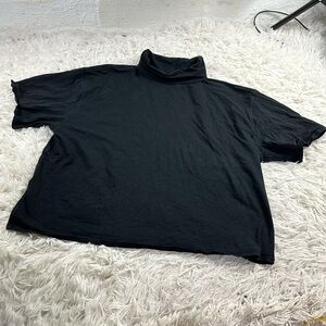 Lululemon Relaxed-Fit Cotton-Blend Turtleneck T-Shirt Black
